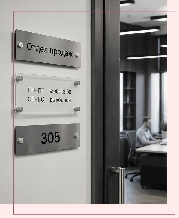 Офисные таблички на дверь в Магадане по цене от 5009 р. | Аванза-Мгд